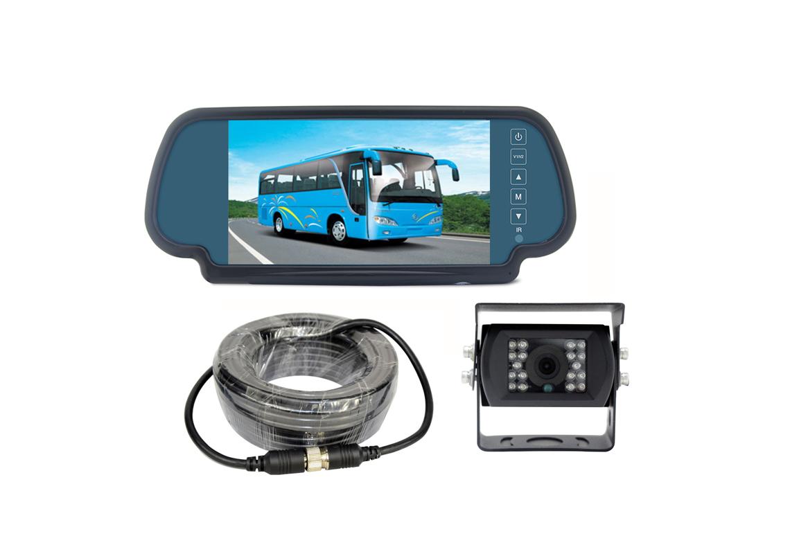 KIT DE RÉTROVISION AVEC ÉCRAN CLIPSABLE SUR RÉTROVISEUR 12/24V